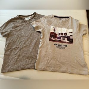 Denim & flower size 5/6 boy tshirts lot of 2